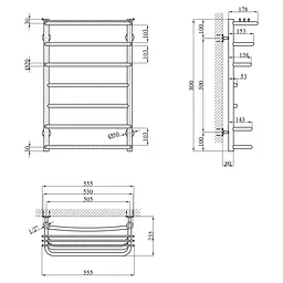 Сушарка для рушників водяна Kroner KRP Stern WT800x500-7 (CV036308) - мініатюра 5