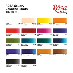 Набір гуашевих фарб 18х20 мл ROSA Gallery (4823098544739) - мініатюра 6
