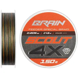 Шнур Brain Scout 4X 150m (camo) 0.205mm 14.6kg