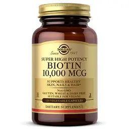 Вітаміни та мінерали Solgar Biotin 10000 mcg, 120 вегакапсул