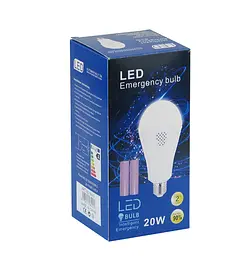 Світлодіодна LED-лампа акумуляторна (знімні 2 × 18650) автономна аварійна 3 режими яскравості 20 W лампочка, цоколь E27 UKC 8440 - мініатюра 4