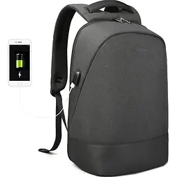 Рюкзак міський офісний Tigernu T-B3595 19л з USB для ноутбука 15.6" Black Grey (17053) - мініатюра 3