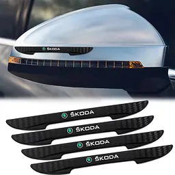 Захисні протиударні смуги Skoda на краю дверей 16х147 мм Гума (наклейки) Чорний 4 шт - мініатюра 4