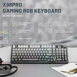 Ігрова клавіатура ATTACK SHARK X98 PRO , Чорний - мініатюра 4