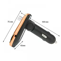 FM модулятор в машину трансмітер золотистий X8 Plus Bluetooth 2 USB AUX - мініатюра 4