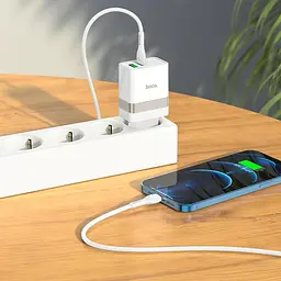 Блок живлення та кабель Hoco charger set N21 1 USB 1 Type-C 30 W - мініатюра 3