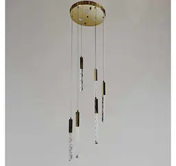 Золота каскадна люстра з 6 стрижнями, що світяться скляними Artlight 2350/6GD - мініатюра 2