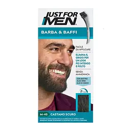 Фарба камуфлююча для бороди та вусів Just For Men M-45 темно-коричнева