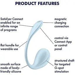 Смарт-віброяйце Satisfyer Smooth Petal Connect App Light Blue - мініатюра 6