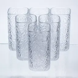 Набір склянок для напоїв Yiwu Matrix Glass 6 штук по 245 мл для лимонадів соку води коктейлів склянки скляні для напоїв HP-17-46