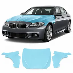 Антигравійна захисна бронеплівка за лекалами для BMW 5 Series F10 facelift 2013-2017 - капот і передні крила