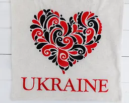 Шопер з вишивкою Серце в орнаменті на молочному льоні, екосумка з вишивкою - мініатюра 7