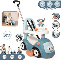 Машина для катання малюка Smoby Toys Маестро 3 в 1 зі звуковим ефектами блакитна (720304) - мініатюра 7