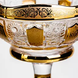 Ваза для фруктів скляна Bohemia Gold 26 см Yiwu HP-34-137 - мініатюра 3