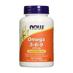 Жирні кислоти Now Foods Омега 3-6-9 1000мг, 100 желатинових капсул (NF1835)