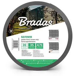 Стрічка огороджувальна Bradas 4.75 см х 35 м 450 г/м2 графіт + 20 затискачів TOB45047535GYL 