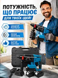 Дриль-перфоратор акумуляторний 48V з 2 АКБ і кейсом (49676013) - мініатюра 9