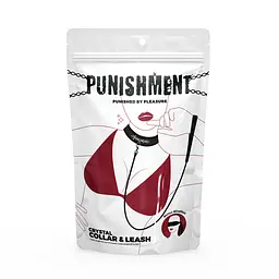 Нашийник із повідцем Punishment – Crystal Collar & Leash – Black, оздоблений кристалами, знімний повідець - мініатюра 3