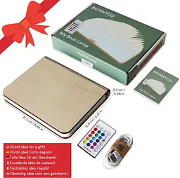 Дерев'яна складна лампа BONNYCO Led Book Light з дистанційним керування, 16 кольорів таймер - мініатюра 6