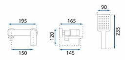 Змішувач для ванни Rea Storm (Rea-B9985) золотий - глянцевий - мініатюра 5