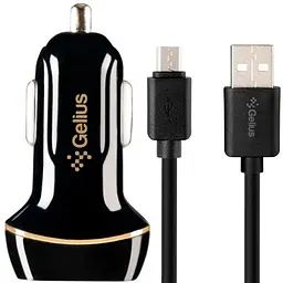 Автомобільний зарядний пристрій Gelius Ultra Voyager GU-CC02 Black з кабелем Apple lightning