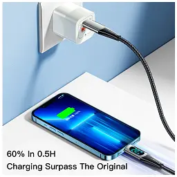 Дата кабель USB-C to Lightning 2.0m 20W Digital Display black Essager (EXCTL-YDA01) - мініатюра 6