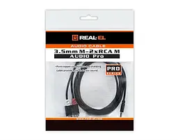 Аудіо-кабель Real-el Audio Pro 3.5 мм/2xRCA M/M 1.8 м чорний EL123500042 - мініатюра 3