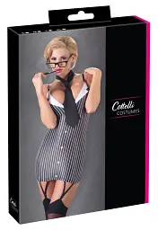 Еротичний костюм Cottelli Collection Costumes Secretary M чорний з білим - мініатюра 5