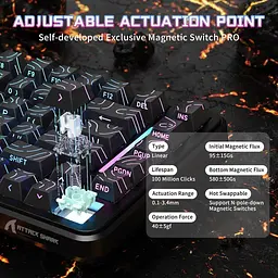 Клавіатура Attack Shark X82 Pro RGB HE магнітні перемикачі бездротова чорна Contour Line (AS-6972792470696-BCL) [166726] - мініатюра 5