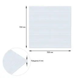 Панель стінова Sticker Wall 3D 700х700х4мм Біла вагонка SW-00001964 - мініатюра 3