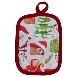 Набір Прованс рукавичка та прихватка Санта на білому (35793) - мініатюра 3