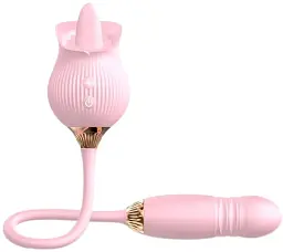Вібратор I’MCUM Pulse Rose 3D з стимуляцією клітора, 10 режимів лизання, обертання, імітація поштовхів (7970379617738)