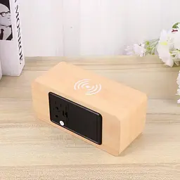 Дерев'яний LED годинник UFT Wood Wireless Clock з функцією бездротової зарядки - мініатюра 5