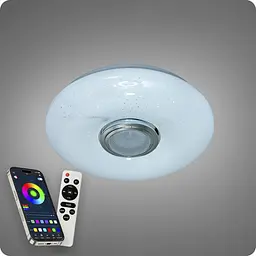 Люстра світлодіодна 517 Dlight RGB з пультом і колонкою 45Вт Білий (02146) - мініатюра 6
