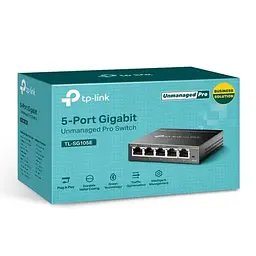 Комутатор TL-SG105E, 5x100/1000 Mb/s, металевий корпус, керований TP-Link teh0028261 - мініатюра 3
