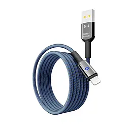 Кабель для заряджання та обміну даними Yoki YK-SM31 SMART Series USB/Lightning 12W 2.4A/5V 1.2 м Чорно-Синій - мініатюра 5