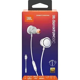 Навушники JBL Quantum 50С провідні білі Mini-jack + USB-C + мікрофон (JBLQTUM50CWHT) - мініатюра 3