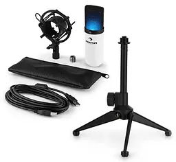 Конденсаторний USB-мікрофон Auna MIC-900WH-LED, 16 біт/48 кГц, 32 дБ (10030364) - мініатюра 2