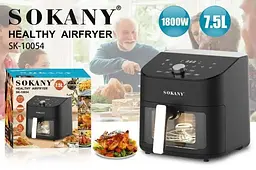 Аерофритюрниця безмасляна Sokany SK-10054 на 7.5л електрична з сенсорним керуванням 1800Вт Чорний - мініатюра 2