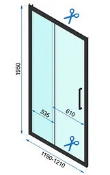 Душова кабіна Rea Rapid Slide 100x120 black REA-K6423 + REA-K6402, Чорний матовий, Універсальна, прозрачний, Чорний матовий - мініатюра 6