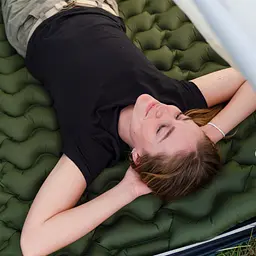 Матрац туристичний надувний двомісний Naturehike CNK2550WS019, 200х125х6.5 см, синій, для кемпінгу із мішком для надування - мініатюра 8