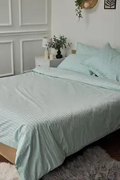 Підковдра Moon&Star Satin Stripe Stripe Mint King Size 220x240 см