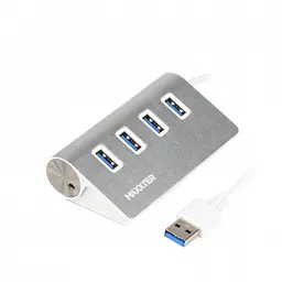 USB концентратор (Hub) 3.0 Maxter 4 порти метал, сріблястий