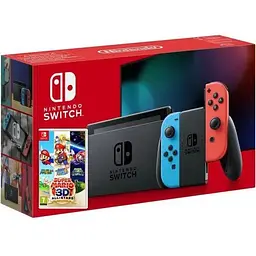 Nintendo Switch Neon Blue-Red (Upgraded version) + Гра Super Mario 3D All-Stars