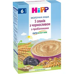 Набір: молочна каша HiPP 5 злаків з чорносливом та пребіотиками 250 г + органічна каша HIPP молочна 3 Злаки На добраніч 190 г - мініатюра 2