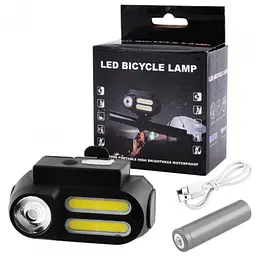 Велоліхтар акумуляторний BL-611-1LM+2COB ЗУ micro USB - мініатюра 2