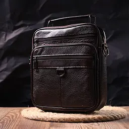 Практична чоловіча сумка шкіряна 21272 Vintage коричнева - мініатюра 8