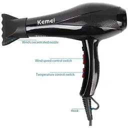 Фен для волосся Kemei KM 8892  - мініатюра 2