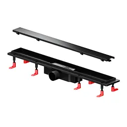 Трап для душу лінійний AM.PM Primeflow Tile 700 мм, універсальний затвор, чорний (W02SC-U11-070-04BM) - мініатюра 8