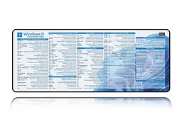 Великий килимок для мишки WorkPlaceShop Поєднання клавіш для Windows Блакитний, 1000 x 400 мм